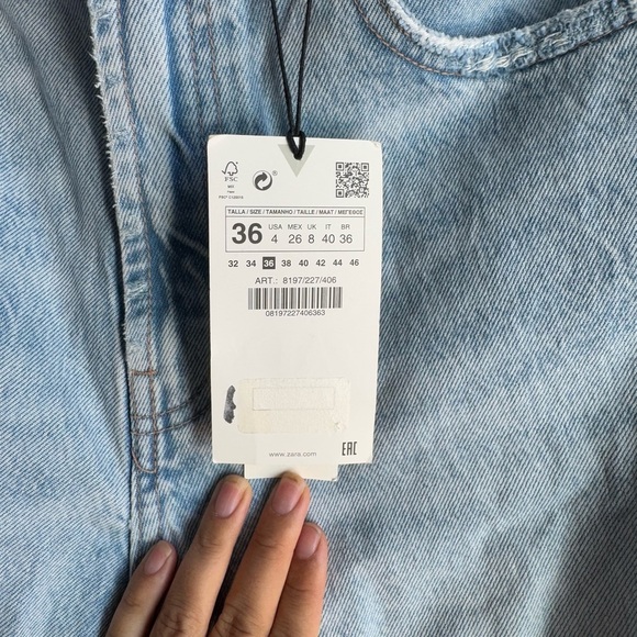 NWT Zara High Rise Full Length Jeans - Picture 3 of 6
